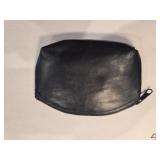 Black Leather Zippered Pouch