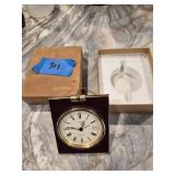 Seiko Quartz Desk Clock Maroon