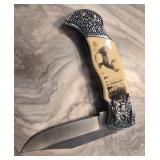 Folding Pocket Knife Deer Scene