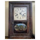 Vtg Seth Thomas  Wooden Wall Clock Military Scene