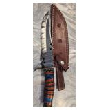 Damascus Steel Fixed Blade Knife W/ Sheath