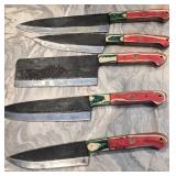 Handcrafted File Blade Kitchen Knife Set