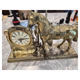 Vtg Time For Luck Horse Clock Lamp