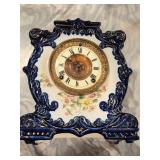 Ansonia Vtg Porcelain Mantle Clock