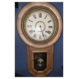 Russel and Jones Wall Clock Round Wooden Frame