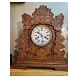 Waterbury Vtg Oak Mantle Clock
