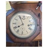 E.N. Welch Vtg Octagon Wall Clock