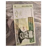 Malawi Five Kwacha Banknote 2001