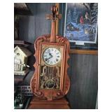 Vtg Violin-Shaped Mantle Clock