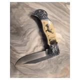 Folding Pocket Knife Deer Scene