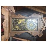 Vtg Wooden Mantel Clock Bird Motif