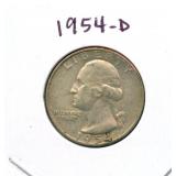 1954-D Washington Silver Quarter