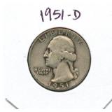 1951-D Washington Silver Quarter