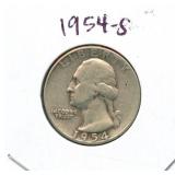 1954-S Washington Silver Quarter