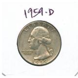 1959-D Washington Silver Quarter