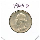 1963-D Washington Silver Quarter