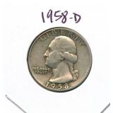 1958-D Washington Silver Quarter