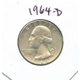 1964-D Washington Silver Quarter