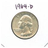 1964-D Washington Silver Quarter