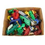 Group of Plastic Toy Cars & Tractors