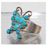 Sterling Silver Jay King Turquoise Butterfly Ring