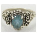Blue Topaz Sterling Ring - 3.87 grams Total