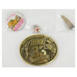 1988 Rodeo Belt Buckle & Button, Rattlesnake Tail