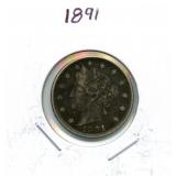 1891 Liberty "V" Nickel