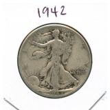 1942 Walking Liberty Silver Half Dollar