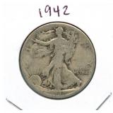 1942 Walking Liberty Silver Half Dollar