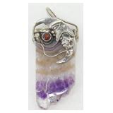 Pendant - Sterling & Rock Amethyst