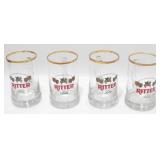 * Set of 4 Vintage Ritter Pils Beer Mugs - Gold