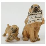 * 2 Cocker Spaniel Dogs - Newspaper & Shoe
