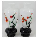 * Pair of Beautiful Peking Handblown Glass Vases