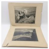 * 2 Large Japanese Black & White Photos - Art