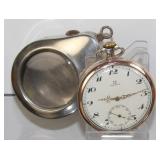 1923 Omega .800 Silver Pocket Watch, Approx. 40mm