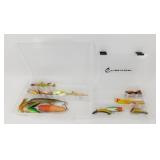 2 Clear Plastic Organizers Filled with Vintage