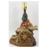 * United States American Flag Cannon Plasto Lamp