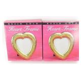 2 Resin Gold Heart Frames - New