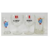 * 4 Vintage Beer Glasses