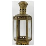 * Vintage Brass/Etched Glass Candle Lantern