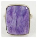 Charoite Sterling Ring - 4.18 grams Total Weight,