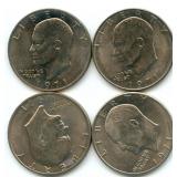 (4) 1971-D Eisenhower Dollars