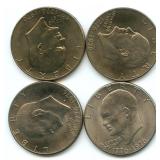 (4) Eisenhower Dollars: (2)1976 and (2)1976-D