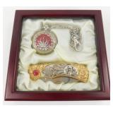 New Manual Wind Pocket Watch Sun Knife Box Set -