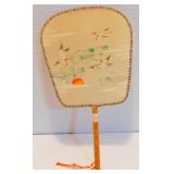 Vintage Silk Screen Hand Fan