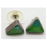 Triangular Sterling Silver Earrings