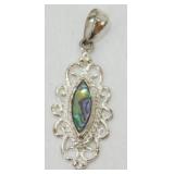 Marsala Abalone Sterling Silver Pendant