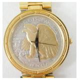 Genuine Gold Tone Walking Liberty Half Dollar