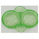 * Vintage Green Depression Glass Ashtray